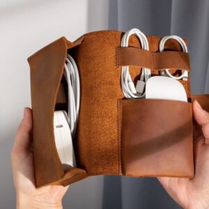 Organizador de viaje de cuero